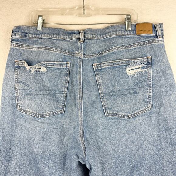 AE American Eagle Strigid Ripped Highest Waist Baggy Straight Jean Plus Size 20S - Picture 12 of 16